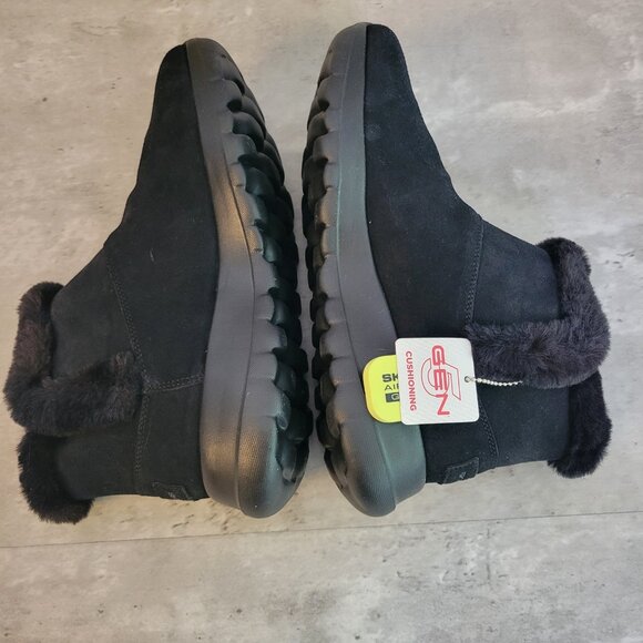 Skechers Boots Womens Size 7.5 Suede Faux Fur Gen 5 Air Cooled Goga Mat SN15501 - Picture 6 of 11